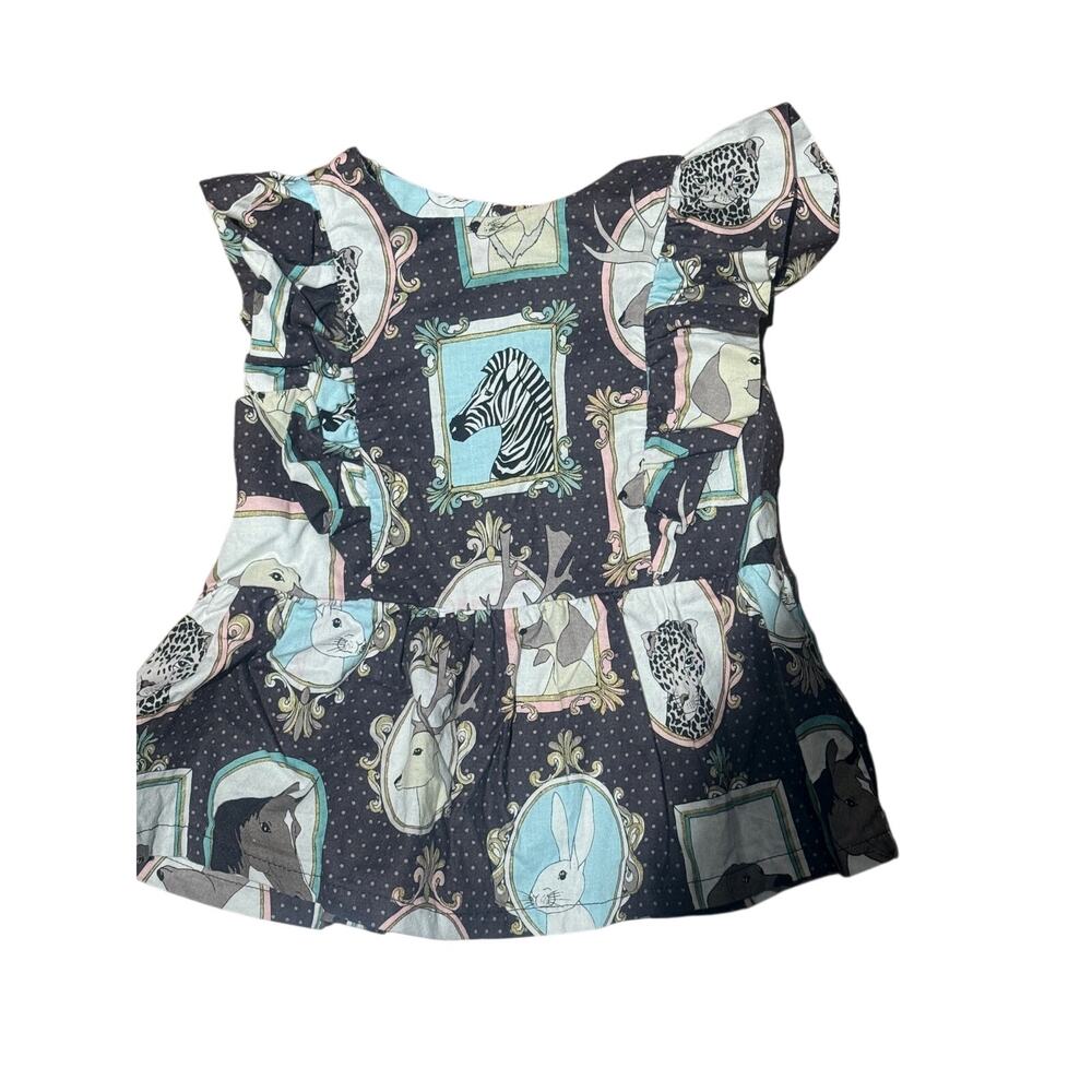 Thread Beautifully Handmade Top Sz 3 Michael Miller Animal Portraits Boutique